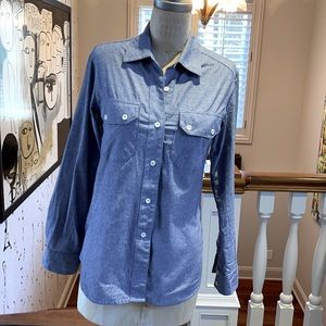 Linen denim coloured blouse